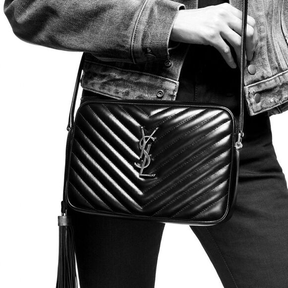 Saint Laurent LOU CAMERA BAG IN QUILTED LEATHER Nero black with silver tone YSL - Picture 5 of 7